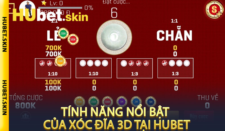 Tính năng nổi bật của Xóc Đĩa 3D tại Hubet